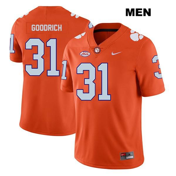 Men's Clemson Tigers #31 Mario Goodrich Stitched Orange Legend Authentic Nike NCAA College Football Jersey COI8046BB
